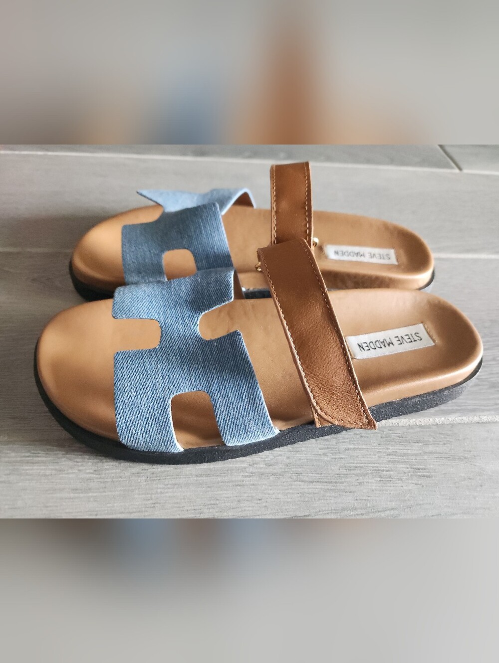 Steve Madden Mayven Sandals in Denim Multi - Picture 3 of 4